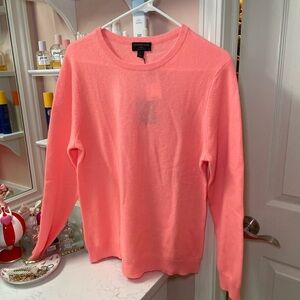 NWT Charter Club Luxury 100% Cashmere Neon Melon Sweater
